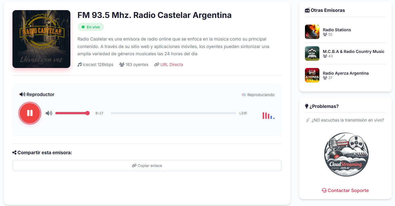Dashboard de estadísticas de radio